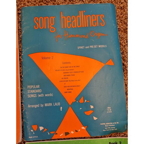 Vintage 1950s-1970s Sheet Music Country Western, Hammond Organ, Hit Parade - Picture 13 of 14